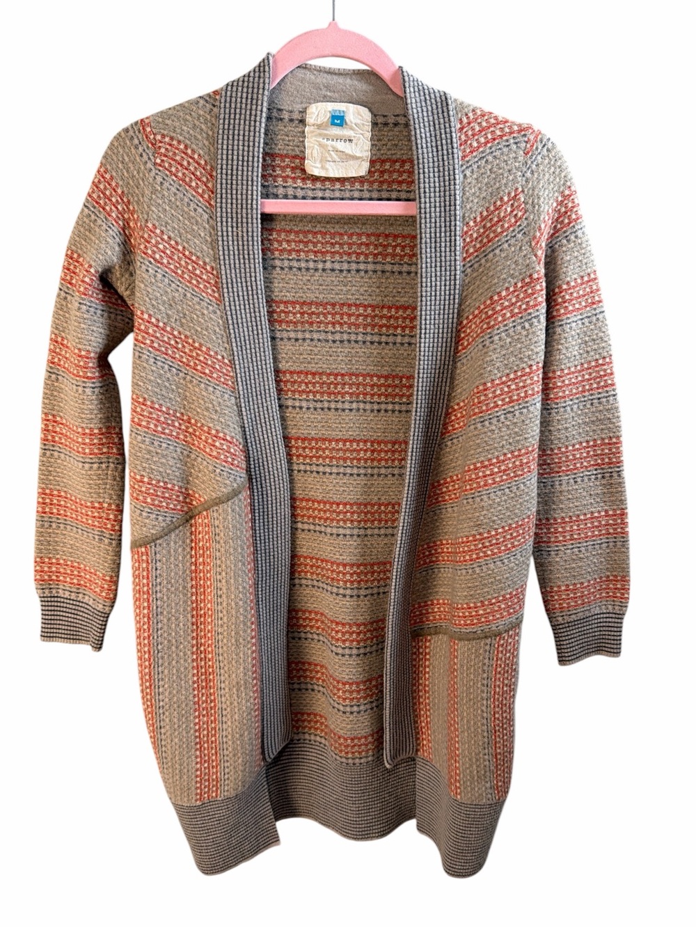 Anthropologie Sparrow Women’s Long Open Wool Cardigan Size Medium